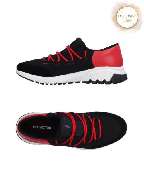 RRP€314 NEIL BARRETT Sneakers Mismatch Size L41 R42 Contrast Leather Thunderbolt