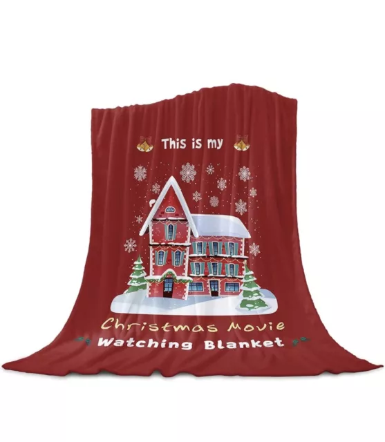 Merry Christmas Santa Claus Warm Fuzzy Flannel Fleece Throw Blanket Large 50*80