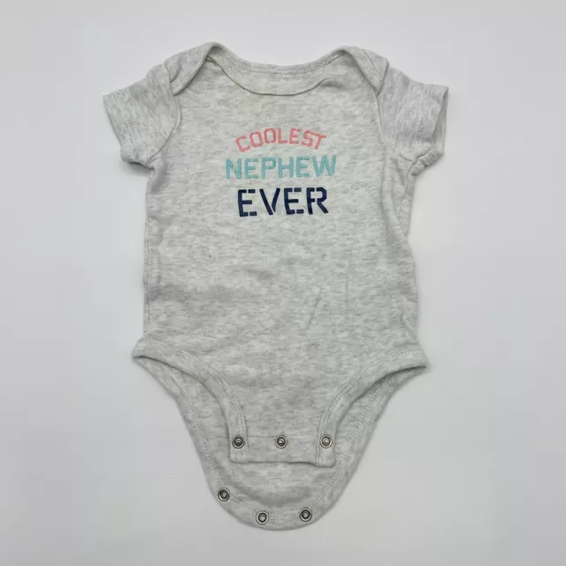 Carters Infant Boys Size 6 Months Coolest Nephew Ever Short Sleeve One Piece 162