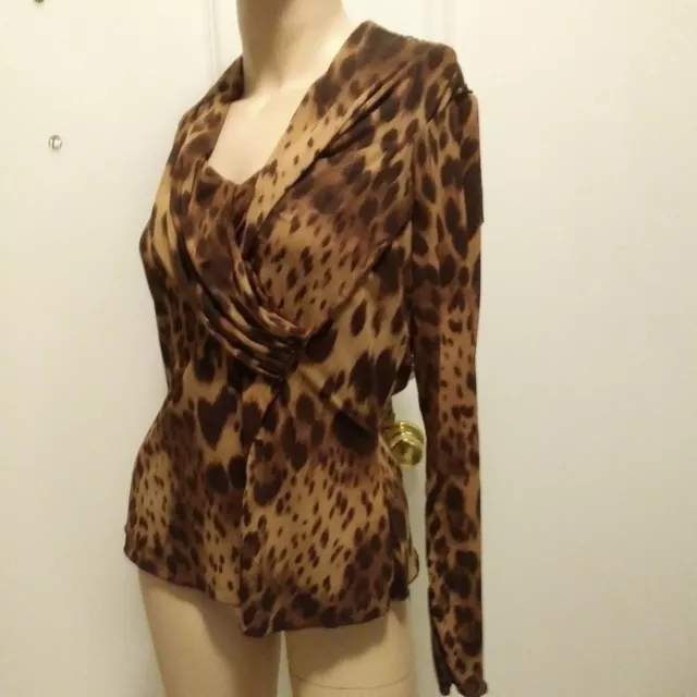 Elana Kattan nwot animal print mesh top sz M