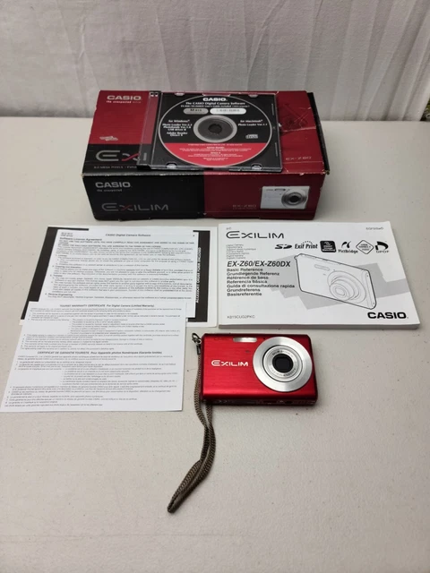 Casio Exilim EX-Z60 Digital Camera: With Accessories & Box. Untested