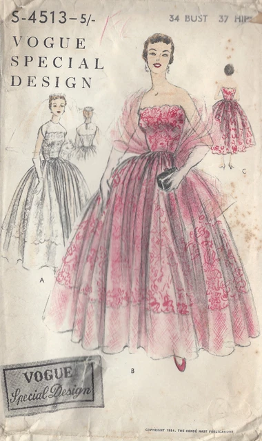 Patron De Couture VOGUE Vintage 1953 Pour Chemisier à Nouer - Modèle 8143