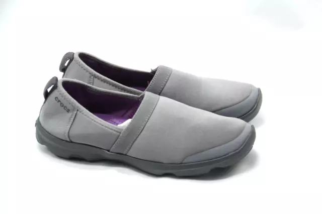 Crocs Duet Busy Day 2.0 Shoes Womens Size 6 Slip On Sneakers Gray Purple Comfort