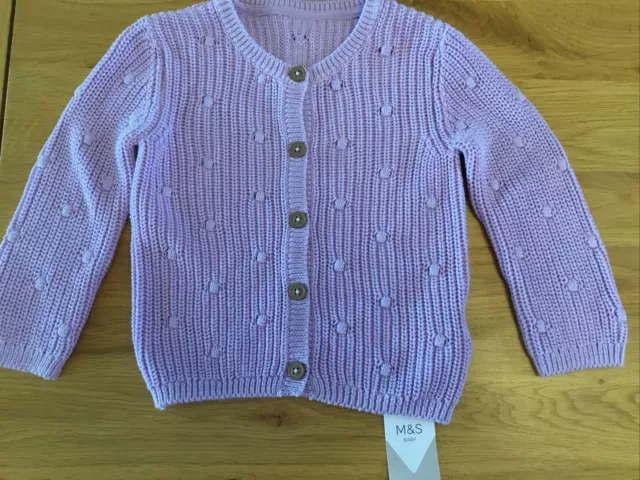 Little Girls Cardigan From M&S, Size 12-18 Months. New With Tags.