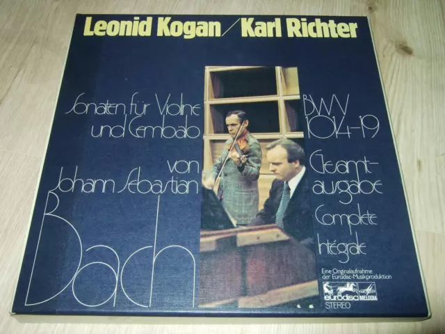 Kogan/Richter : Js Bach Sonaten Für Violine Und Cembalo Gesamtausgabe 2Lp Box