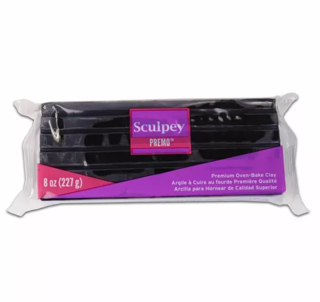 Sculpey PREMO Polymer Clay - Large 227gm Block - Black Modeling Oven Bake