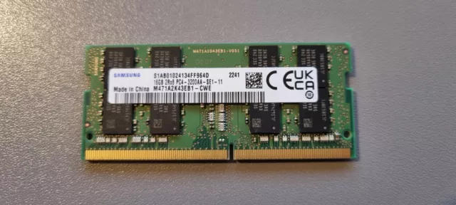 SAMSUNG 16GB RAM DDR4 M471A2K43EB1-CWE SO DIMM 3200MHz PC4-25600-S 260 Pin DIMM