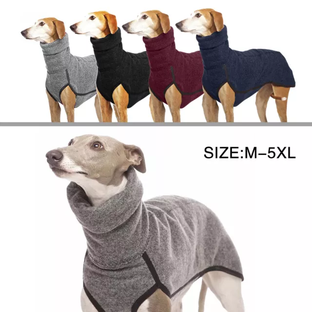 Pet Dog Winter High Collar Jumper Sweater Greyhound Whippet Clothes Lurcher Coat 3