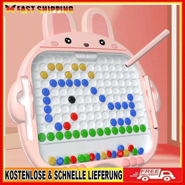 Tablero de dibujo portátil en forma de conejo para juguetes para niños (rosa grande)
