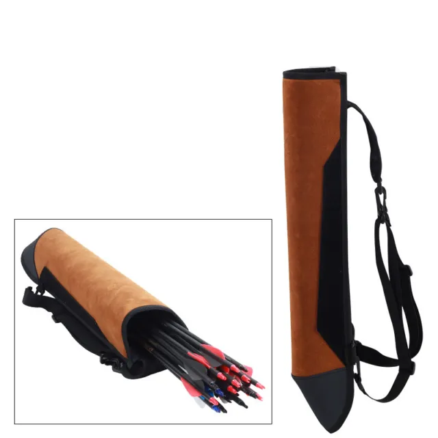 Genuine Suede Leather Arrows Quiver for Compound Bow Traditional Archery Hunting