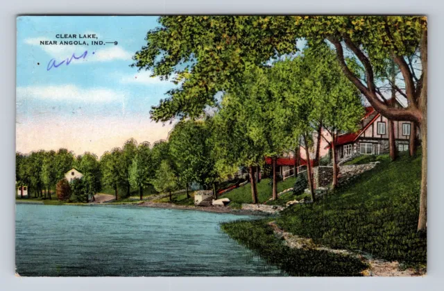 Angola IN-Indiana, Clear Lake, Antique Vintage Souvenir Postcard