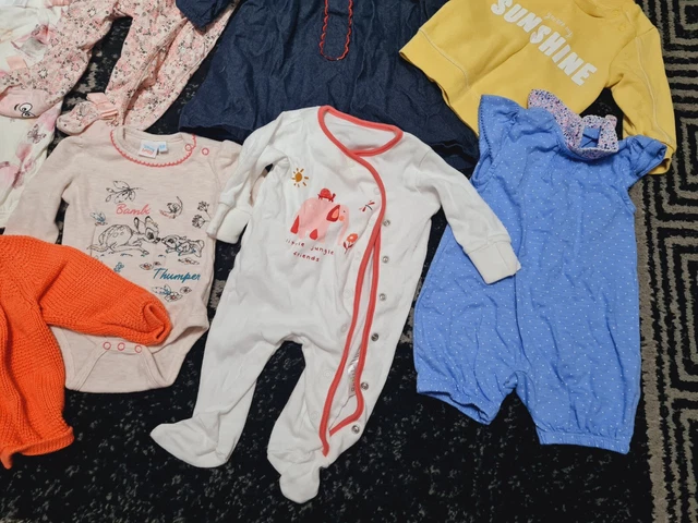 #A89💜 Huge Bundle Of Baby Girl Clothes 0-3-6months NEXT GEORGE TED.B ELLE FRED& 5