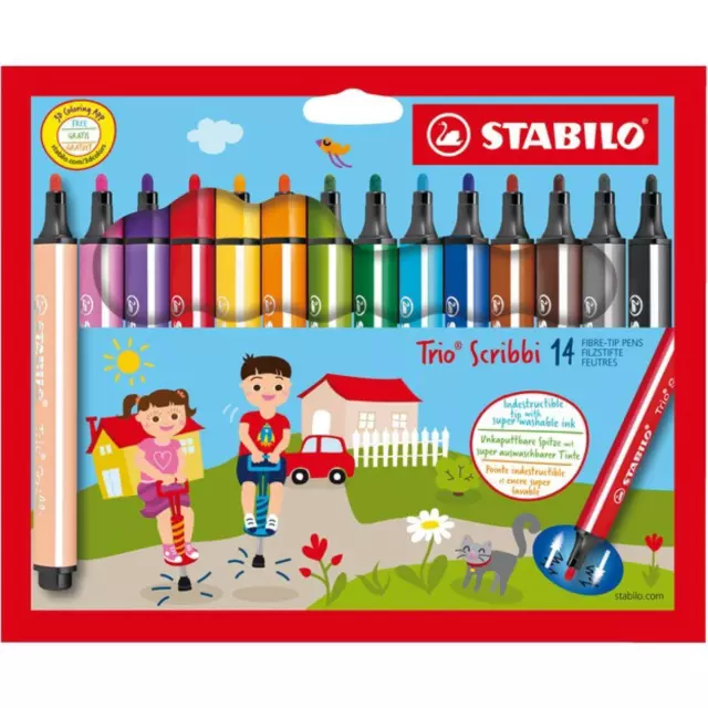 Fasermaler Trio Scribbi, 8er Karton-Etui STABILO 368/8-01 (4006381343626)