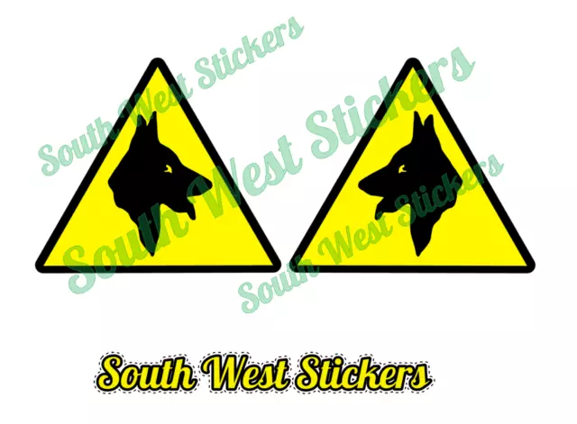 Dog Section Sticker With German Shepherd Triangle 450mm x 2