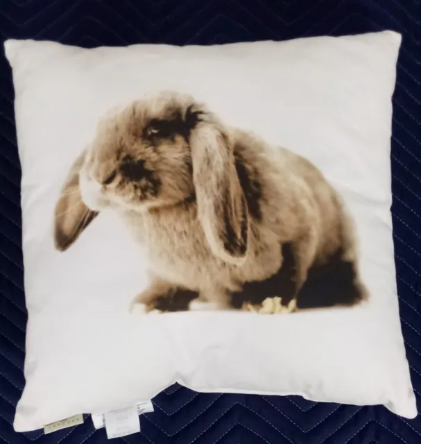 Rabbit Pillow 16" x 16" Accent Throw Bunny Cushion Bolster Padding