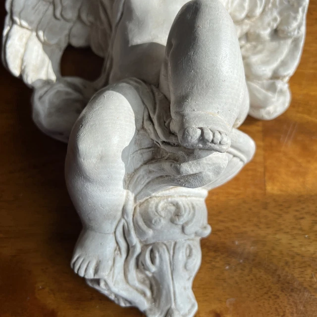 Fleur de lis Wall Sconce Angel Cherub Curtain Rod Holder Antique set of 4 4