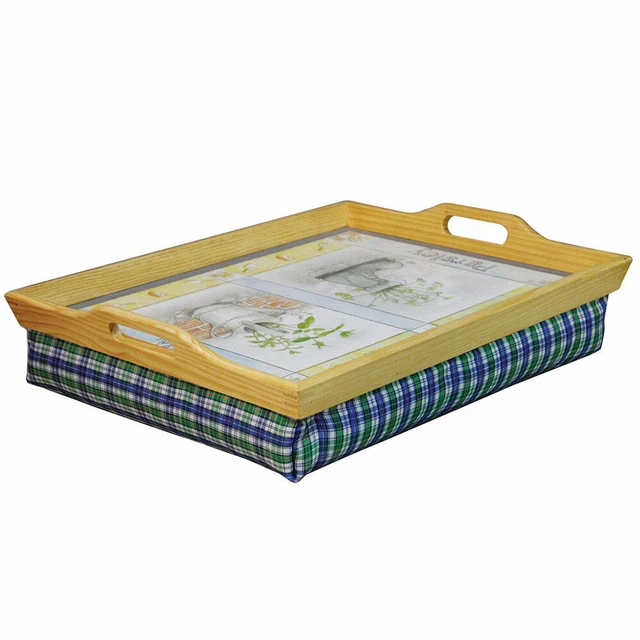 Bandeja de regazo de madera laminada con cojín incorporado - 100 x 495 x 385 mm - fácil limpieza