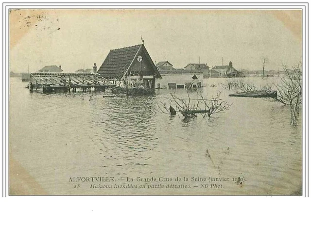94.Alfortville.la Grande Crue De La Seine.janvier 1910.Maisons Inondees En Part