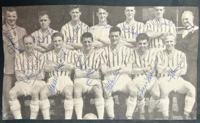 Fully Signed 1950s x13 Brighton and Hove Albion Football Team Group Autograph