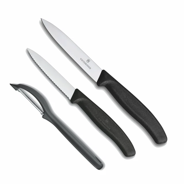 VICTORINOX Küchenset 3tlg. Gemüsemesser Küchenmesser Schäler - schwarz