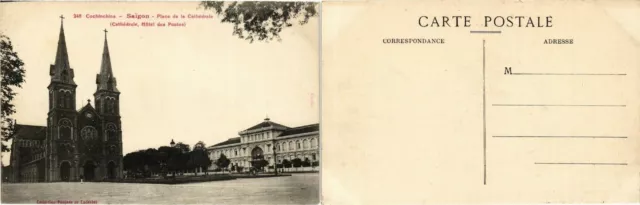 CPA AK VIETNAM Cochinchine - SAIGON Place de la Cathédrale (427910)