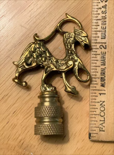 Solid Brass Cast Dragon Griffin Finial New Old Stock