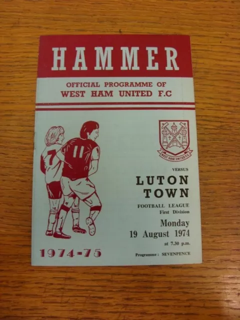 19/08/1974 West Ham United v Luton Town  . Condition: if no previous faults list