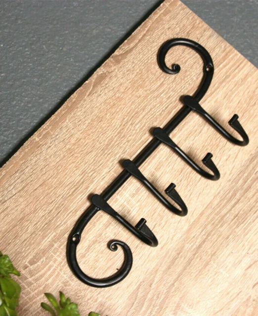 4 Hooks Rack Wall Mounted Storage Kitchen Utensils Cup Mug Towel Holder Hanger