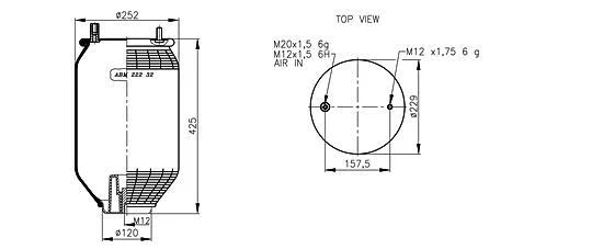 Soffietto per sospensioni pneumatiche NEOTEC 4156NP05