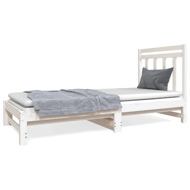 VIDAXL PULLOUT DAY Bed without Mattress White 2x(90x190) cm £185.81