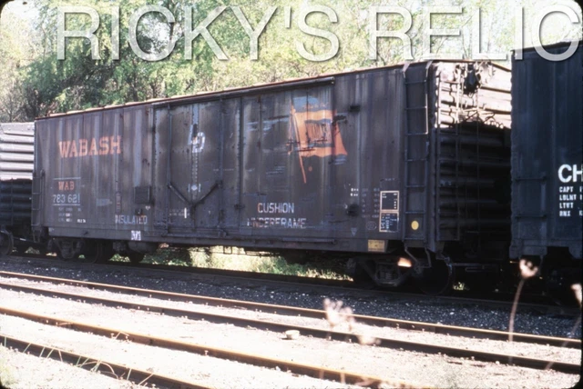 Duplicate Slide WAB #783621 Boxcar Wabash Lafayette IN 1986 Action