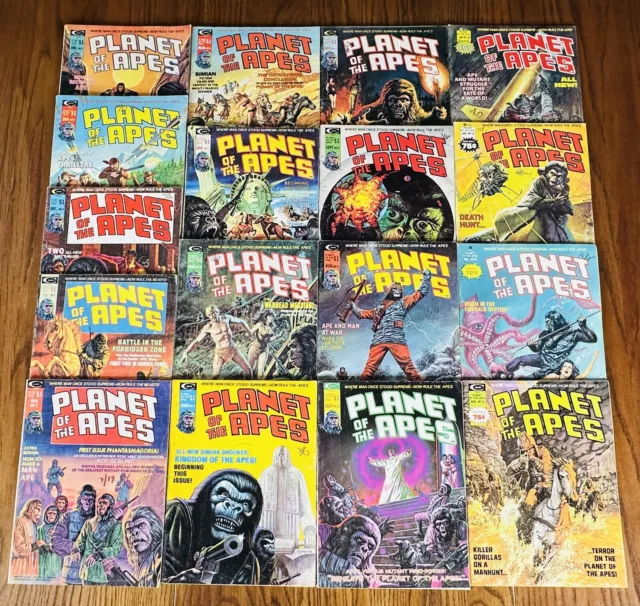 PLANET OF THE APES LOT OF 17 COMIC MAGAZINES Curtis Marvel #1-16 & #28 1974-1976