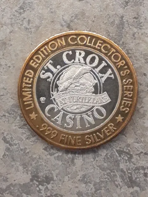 St. Croix Casino 1995 Collector's Coin St. Croix Chippewa Band .999 Silver