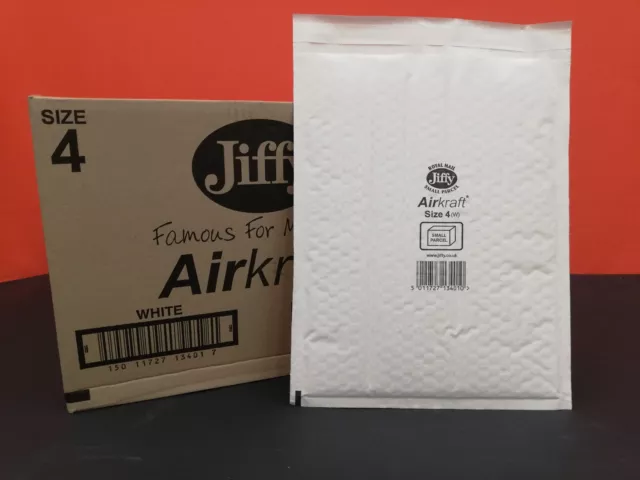 50 SACCHETTI A BOLLE IMBOTTITI JIFFY BIANCHI AIRKRAFT MISURA 4 240x320mm SCATOLA QTY 50