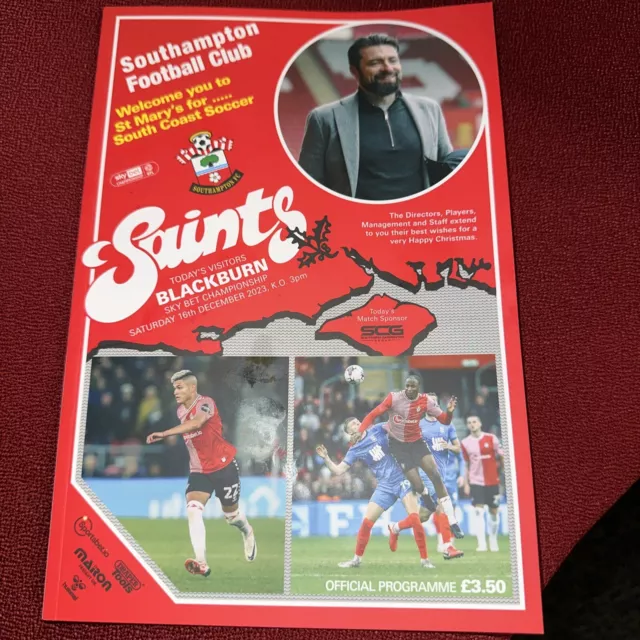 Southampton FC/Blackburn Rovers Program