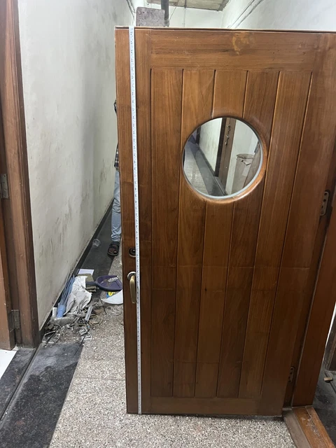 Mid Century Vintage Style Decoration Ship Wooden Door with Brass Window 9