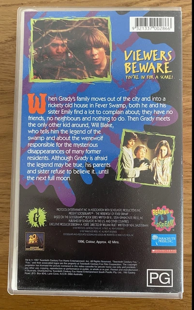 GOOSEBUMPS VHS WEREWOLF of Fever Swamp RL Stine Video Aust 1997 ...