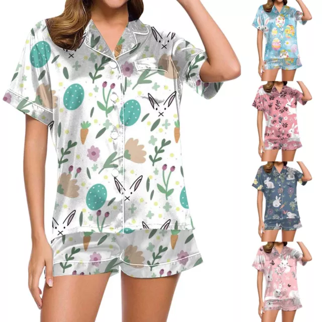 Lace Pajama Set Ladies Fashion Leisure The Easter Bunny 3 D Digital Printing