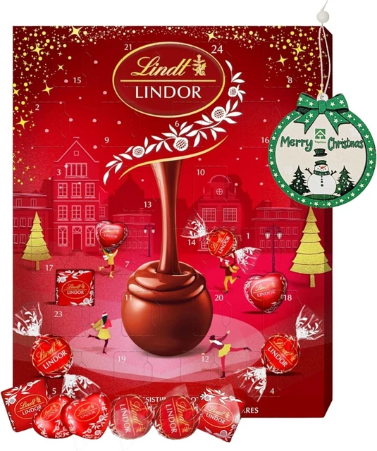 MILK LINDT CHOCOLATES Advent Calendar 2025 Luxury Red 24 Days milk-lindt-chocolates-advent-calendar-2025-luxury-red-24-days