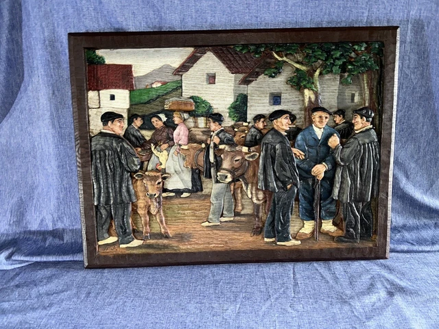 Basque Relief TABLEAU BAS RELIEF Pays Basque EUR 1.100,00 - PicClick FR