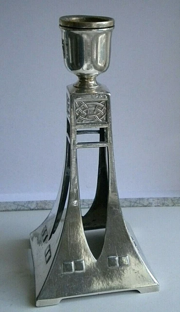 WMF Silver plated candle stand 15cm Jugendstil German Art Nouveau c1895-1905 vg.