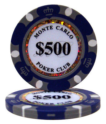 25 Purple $500 Monte Carlo 14g Clay Poker Chips - Buy 2, Get 1 Free