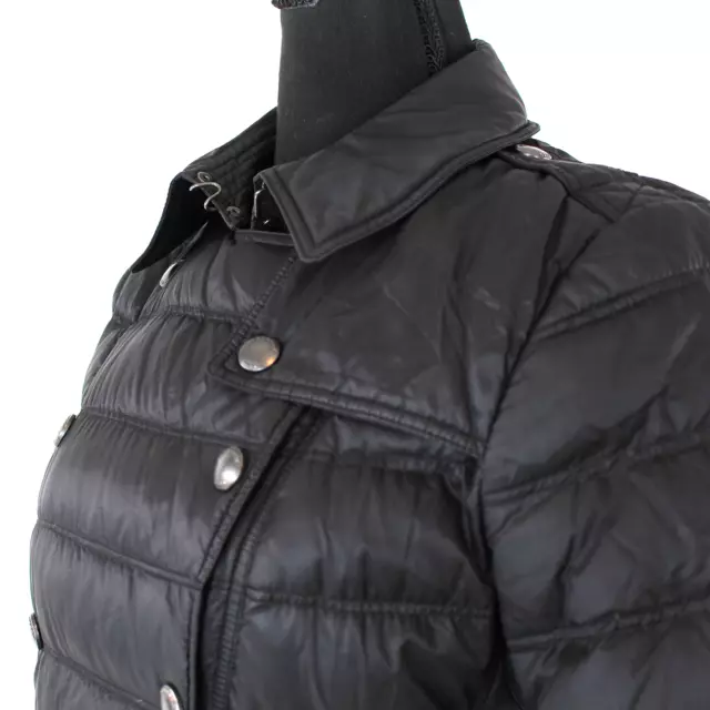 Burberry Brit Goose Down Double Breasted Belted Puffer Coat Small Quilted Jacket 3