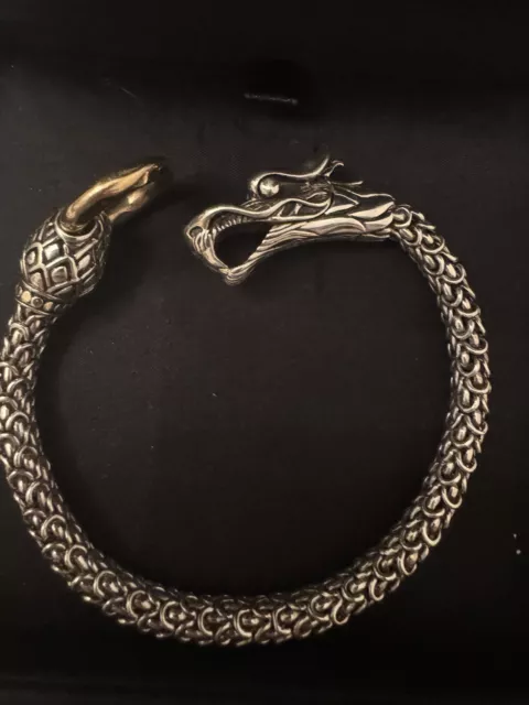 JOHN HARDY Naga Gold & Silver Dragon Bracelet w/Gold Ring 18K,925 SS 3