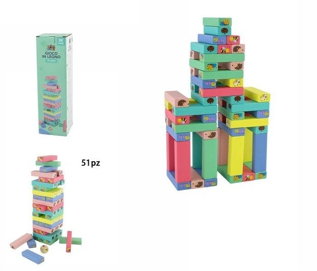 GOTHINK Jeu De Tour Géante, Super Grand 51 Pcs Blocs En Bois Empilables Empilables Plus 5 Pieds Sac Transport Jouet Ext Rieur Int Rieur Jumbo Cadeau P