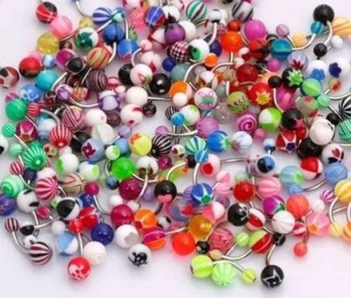 Lot 51 x Belly Button Navel Ring Bar Bars Body Piercing Jewellery Rings Makeup