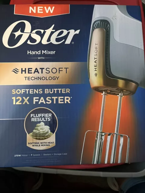OSTER 5 SPEED HAND MIXER MODEL 2599-14 with 2 Styles of Beaters