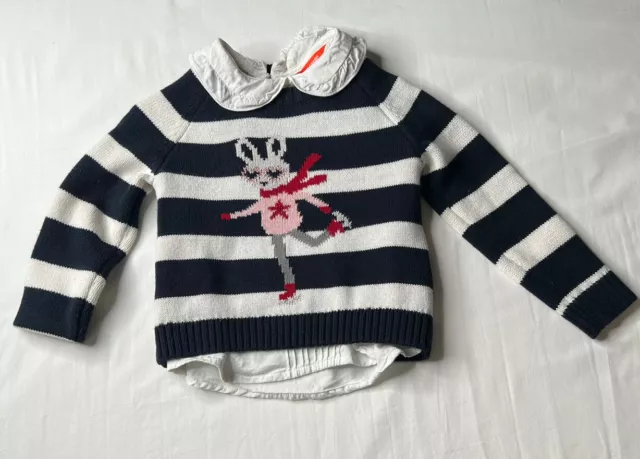 Joe Fresh Toddler Girl Ice Staking Sweater, Button Shirt Striped Knit Kids 2T