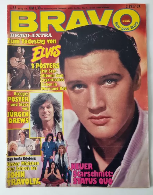 Bravo 33 vom 10.8.1978 Elvis / Jürgen Drews / John Travolta / Stones (D601)