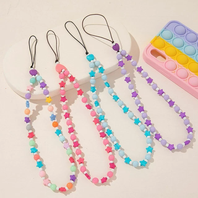 Charm Heart Beaded Mobile Phone Chain Mobile Phone Straps Cell Phone Lanyard